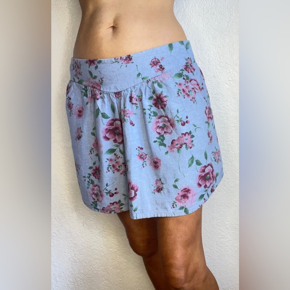 Lush Women's Skater Skirt Floral Blue Pink (M) - Picture 3 of 13